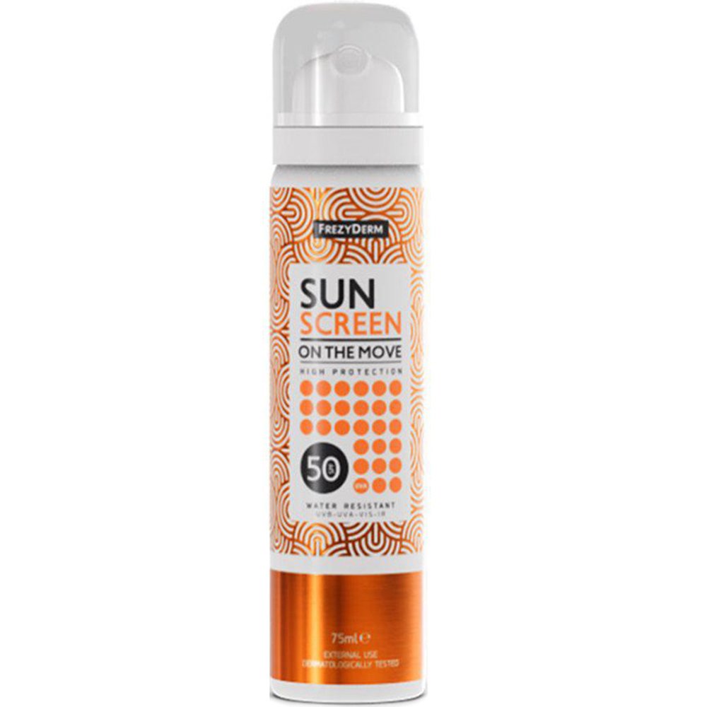 Frezyderm Sun Screen on the Move Spf50 Αντηλιακό Mist Υψηλής Προστασίας για Ταχύτατη Εφαρμογή 75ml