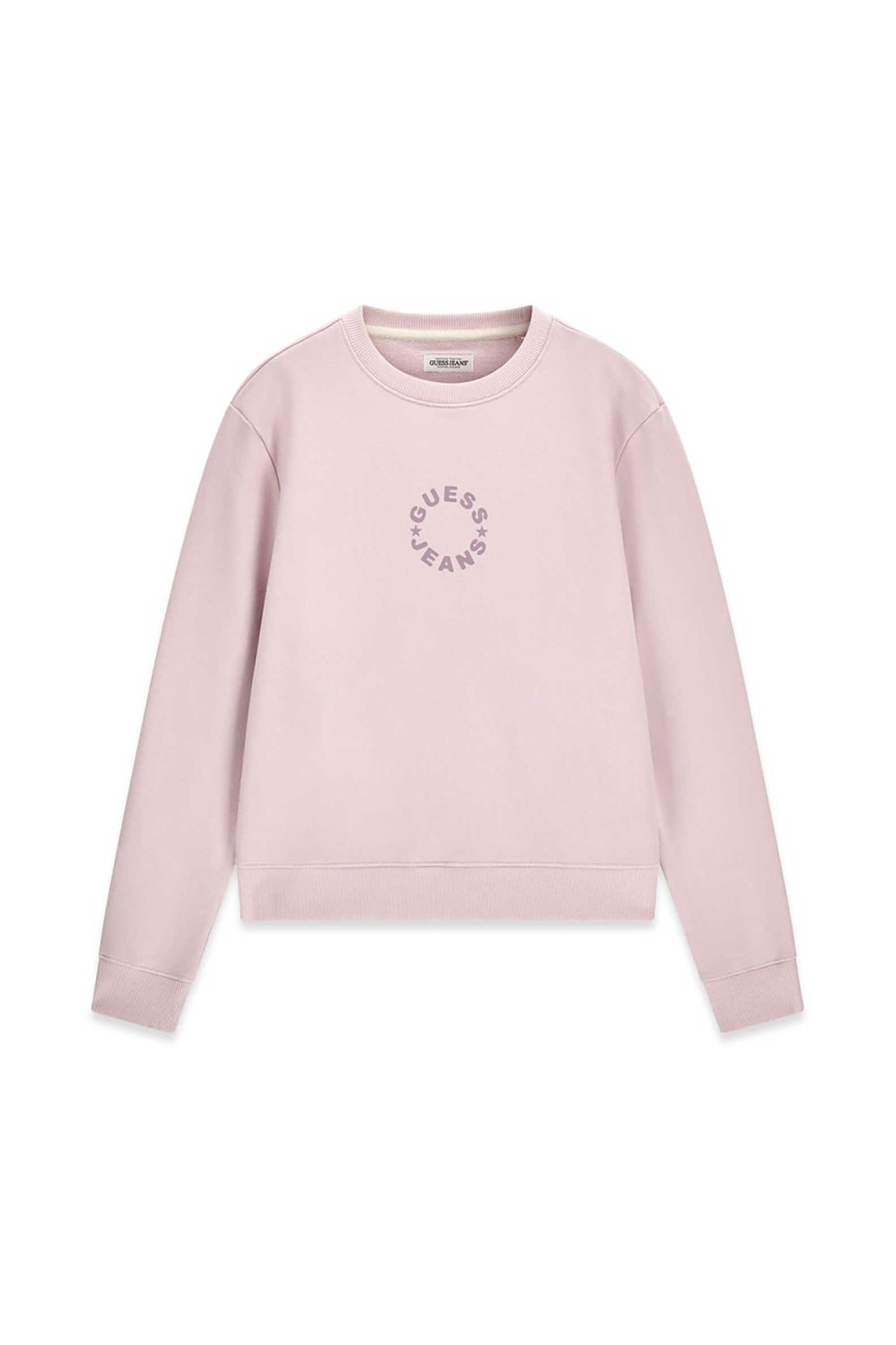 Guess γυναικεία μπλούζα φούτερ με round logo print Regular Fit