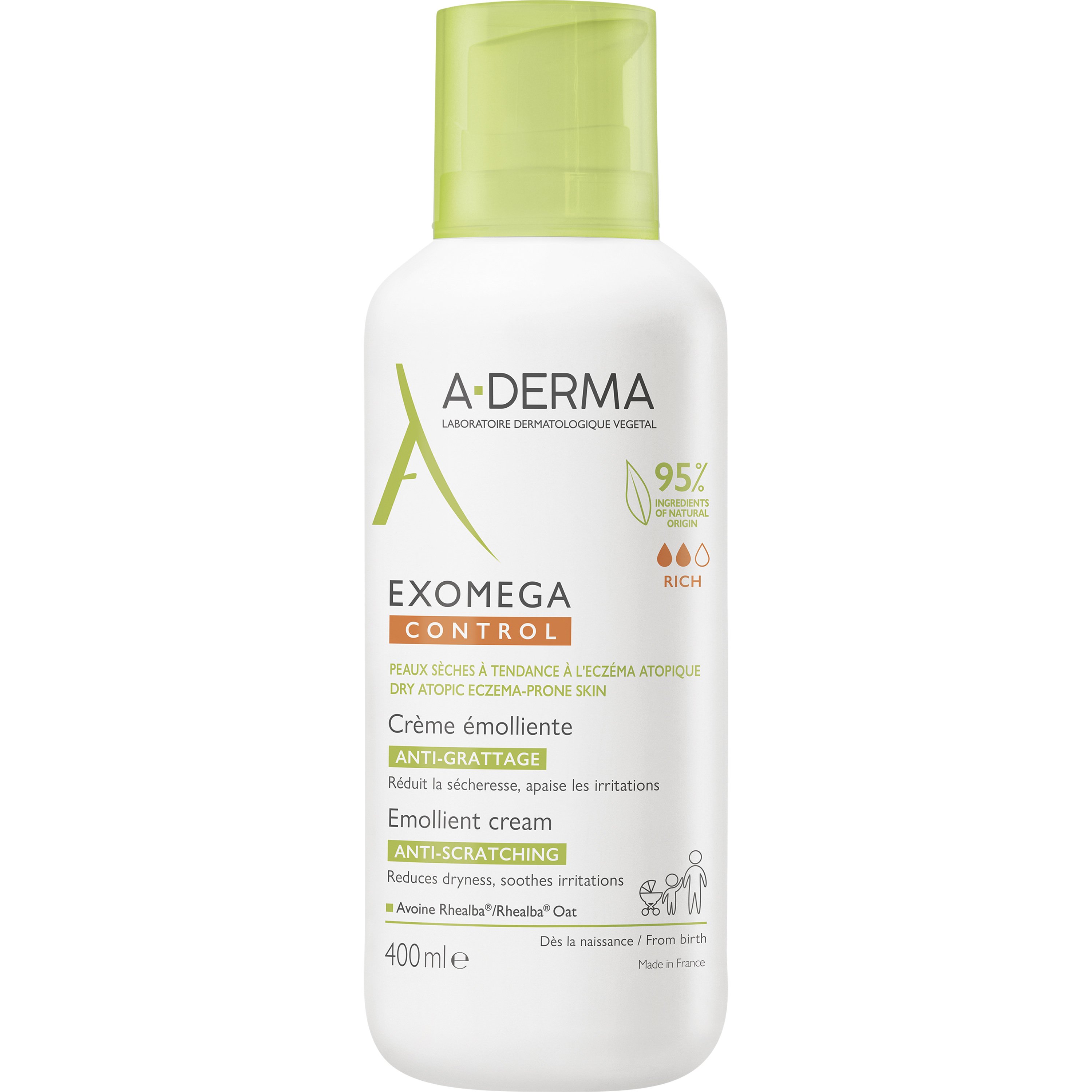 A-Derma Exomega Control Emollient Cream Μαλακτική Κρέμα Κατά του Αισθήματος Κνησμού 400ml