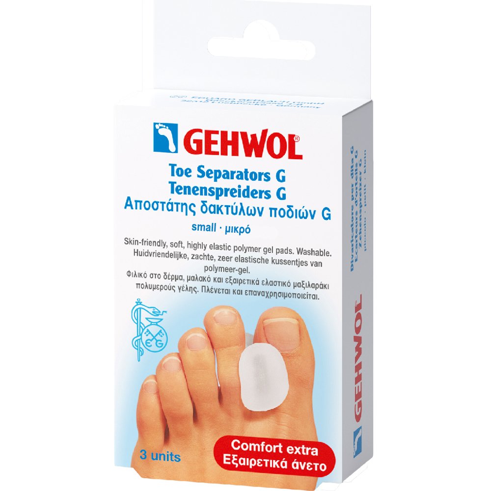 Gehwol Toe Seperators G Αποστάτης Δακτύλων για Ανακούφιση από τους Κάλους Μεταξύ των Δαχτύλων του Ποδιού 3 Τεμάχια - Μικρό (S)
