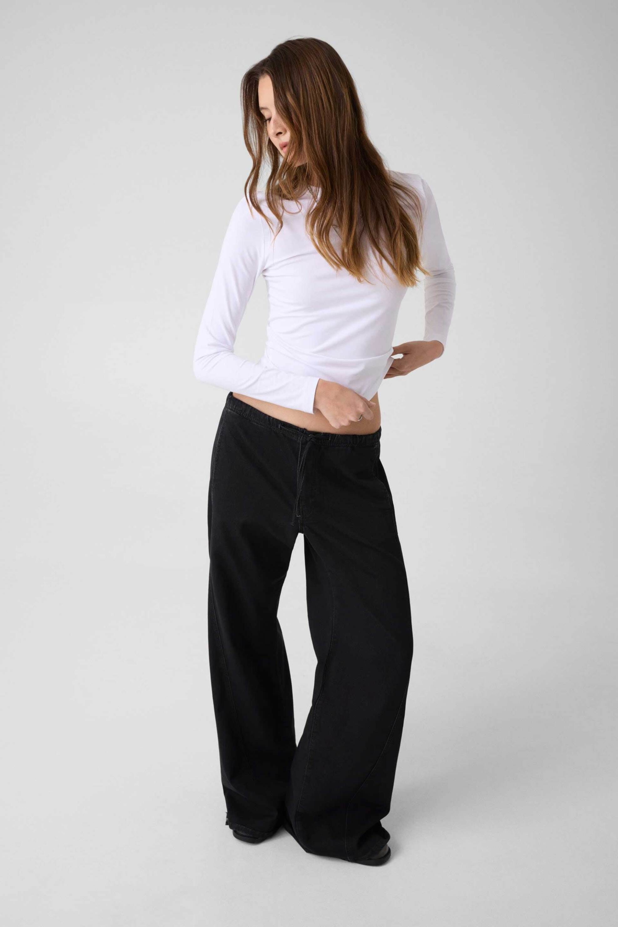 Guess γυναικείο τζιν παντελόνι με ελαστική μέση Wide Leg