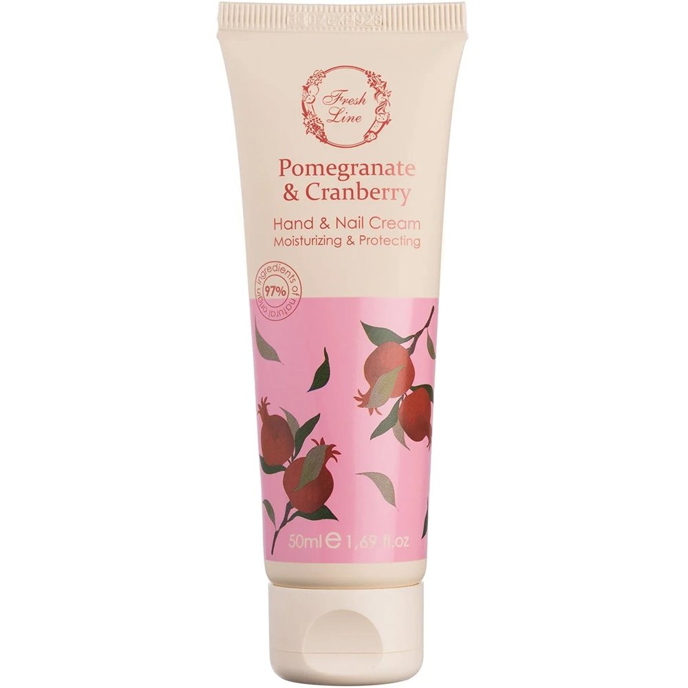 Fresh Line Pomegranate & Cranberry Moisturizing & Protecting Hand & Nail Cream Ενυδατική, Προστατευτική Κρέμα Χεριών & Νυχιών Ελαφριάς Υφής, Φυσικής Σύνθεσης με Ρόδι & Κράνμπερι 50ml