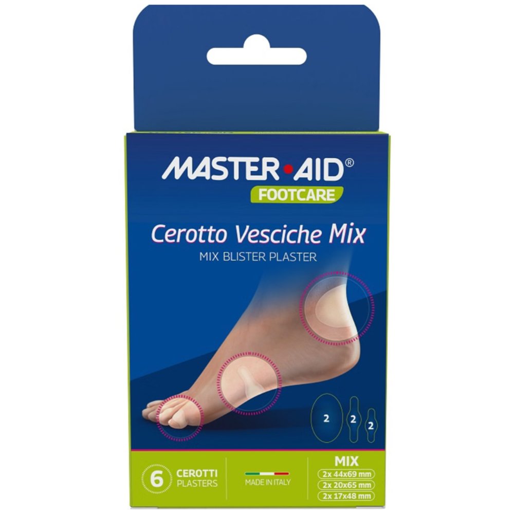 Master Aid Footcare Mix Foot Blister Plaster Υδροκολλοειδές Επίθεμα για Φουσκάλες 6 Τεμάχια