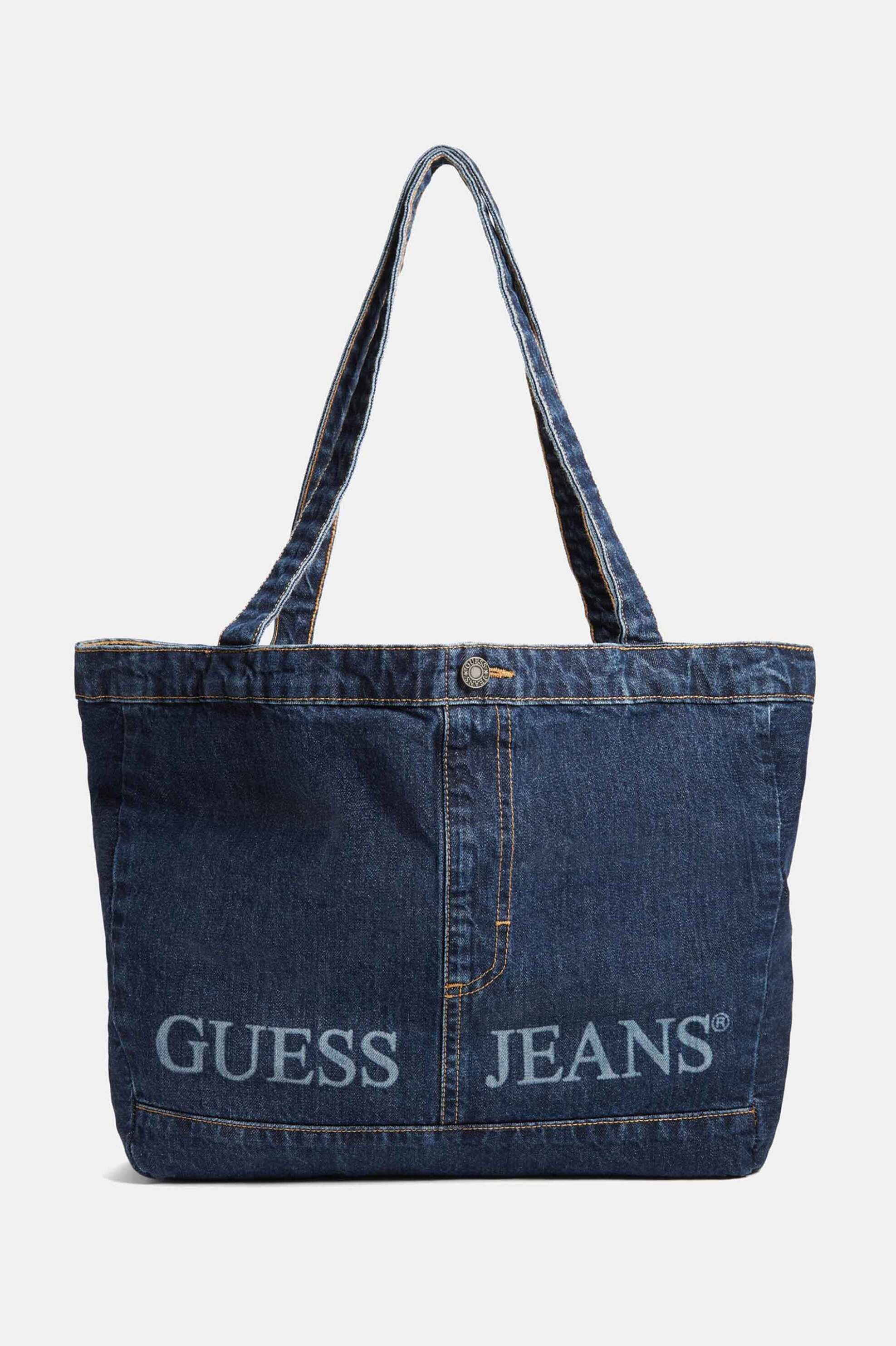 Guess γυναικεία denim τσάντα tote με λογότυπο | ONE SIZE