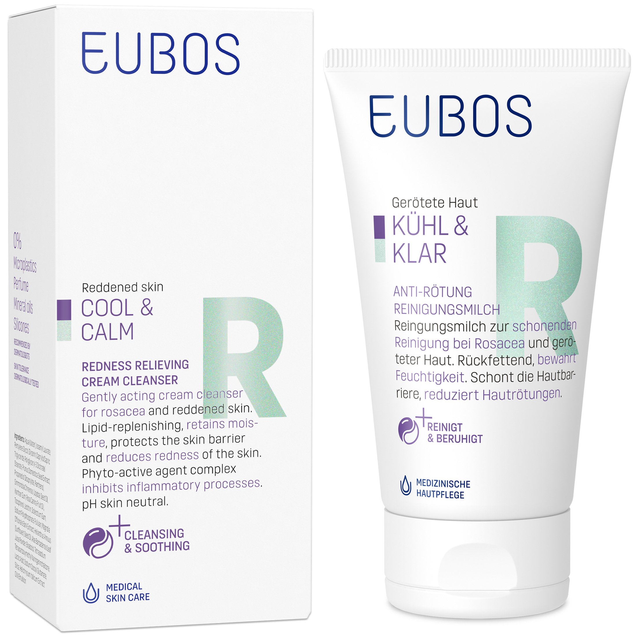 Eubos Cool & Calm Redness Relieving Cream Cleanser Καταπραϋντικό Γαλάκτωμα Προσώπου για την Ερυθρότητα 150ml