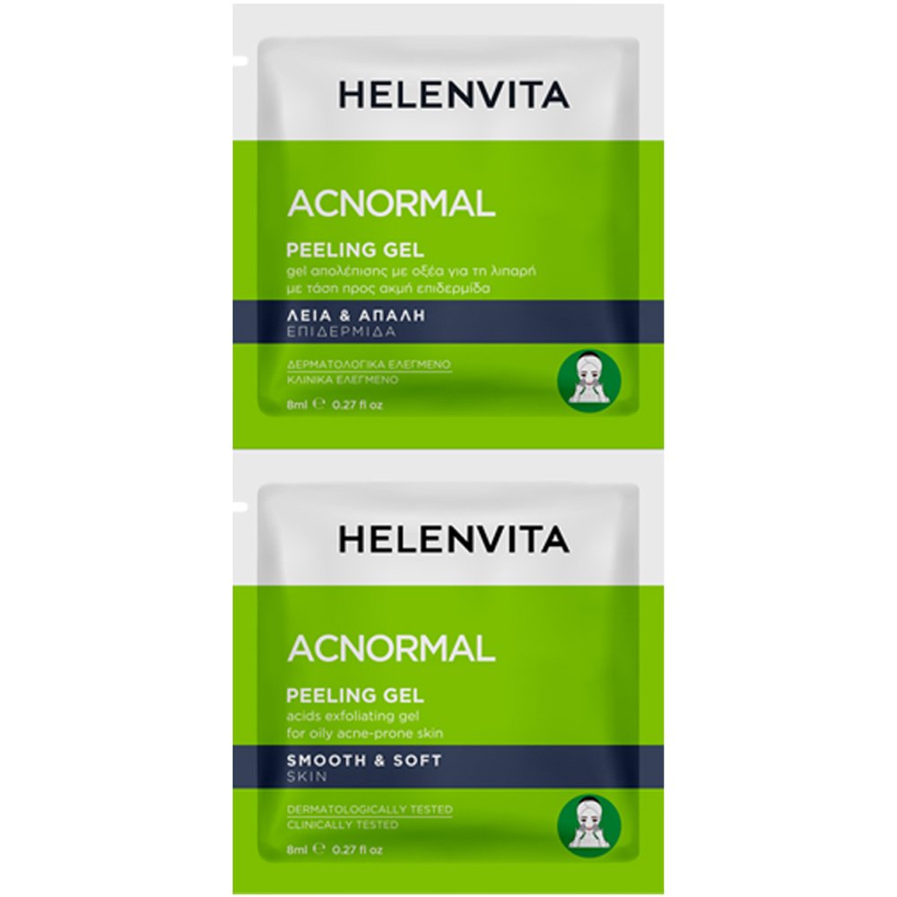 Helenvita Acnormal Peeling Gel Τζελ Απολέπισης με Οξέα για τη Λιπαρή με Τάση Προς Ακμή Επιδερμίδα 16ml (2x8ml)