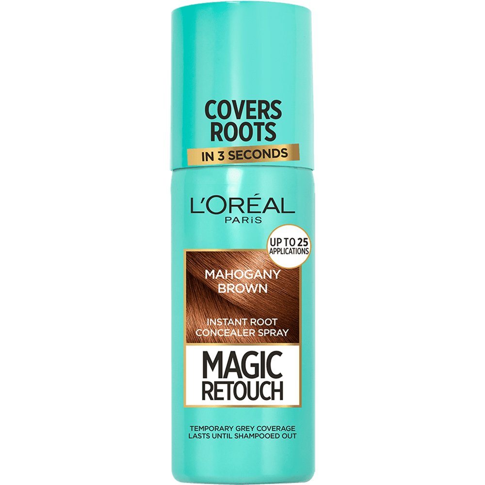 L'Oreal Paris Magic Retouch Spray Κάλυψης Λευκών Ριζών Χρώματος Ακαζού 75ml - 6 Mahogany Brown