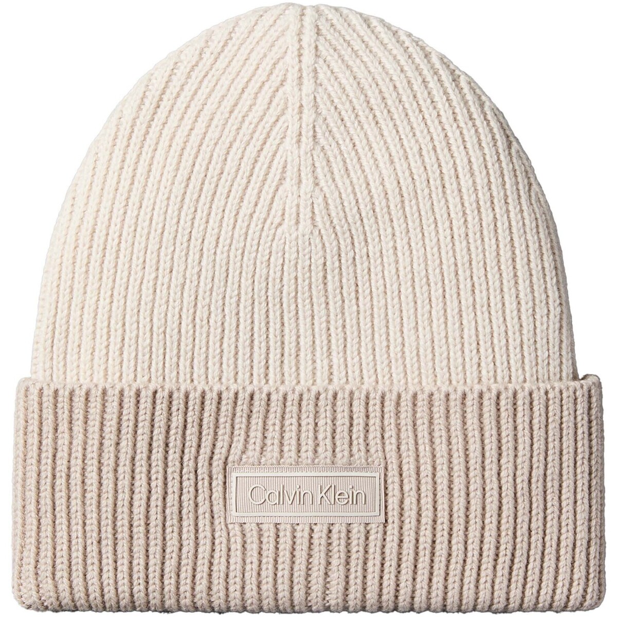 Σκούφος Calvin Klein Jeans Patch Wool Chunky Rib Beanie