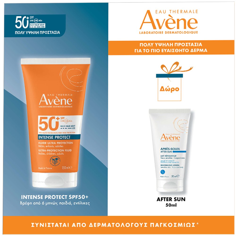 Avene Promo Intense Protect Spf50+, 150ml & Δώρο After Sun Restorative Lotion for Face & Body Travel Size 50ml