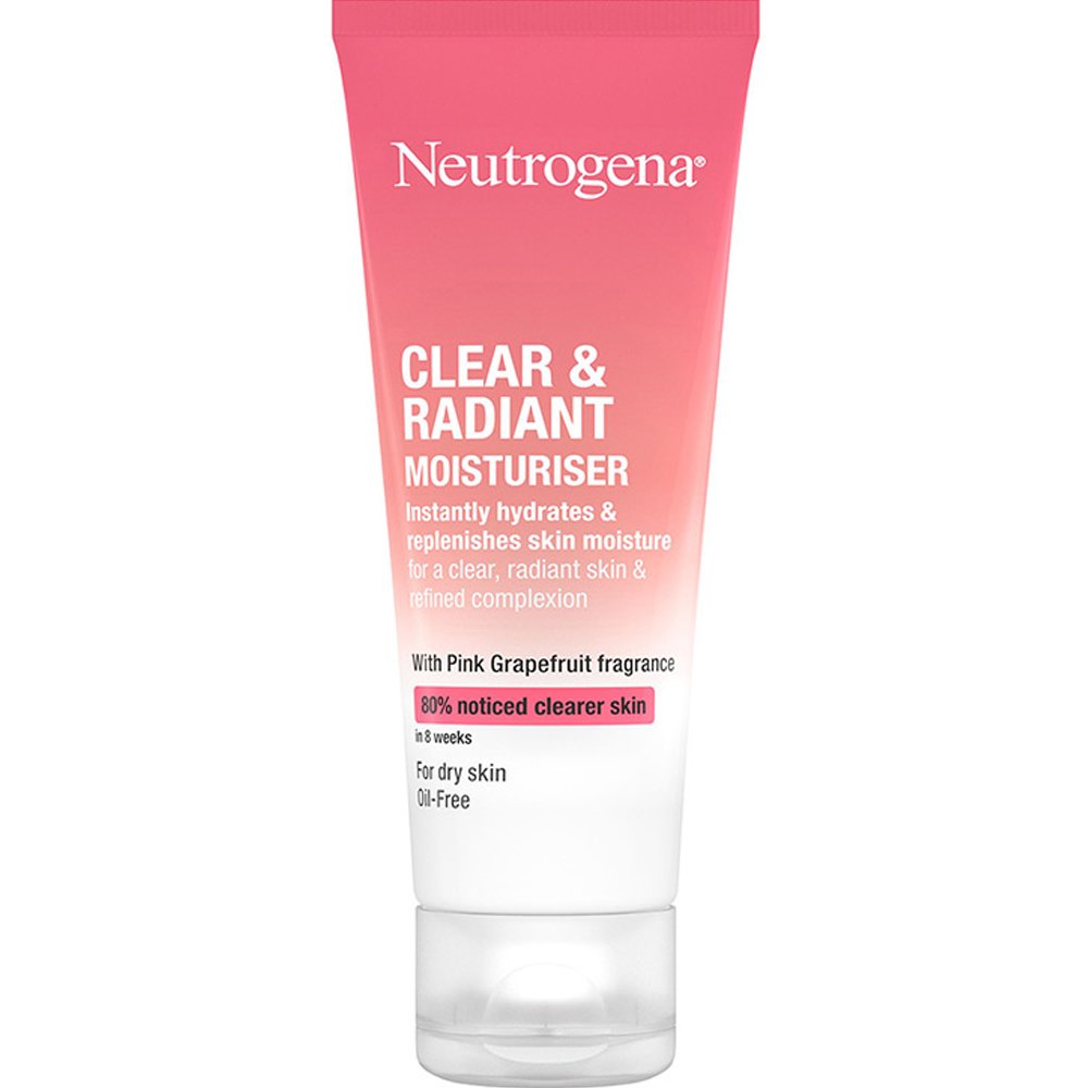 Neutrogena Clear & Radiant Moisturiser Face Cream with Pink Grapefruit Ενυδατική Κρέμα Προσώπου Ελαφριάς Υφής για πιο Καθαρή & Λαμπερή Επιδερμίδα με Άρωμα Ροζ Γκρέιπφρουτ 50ml