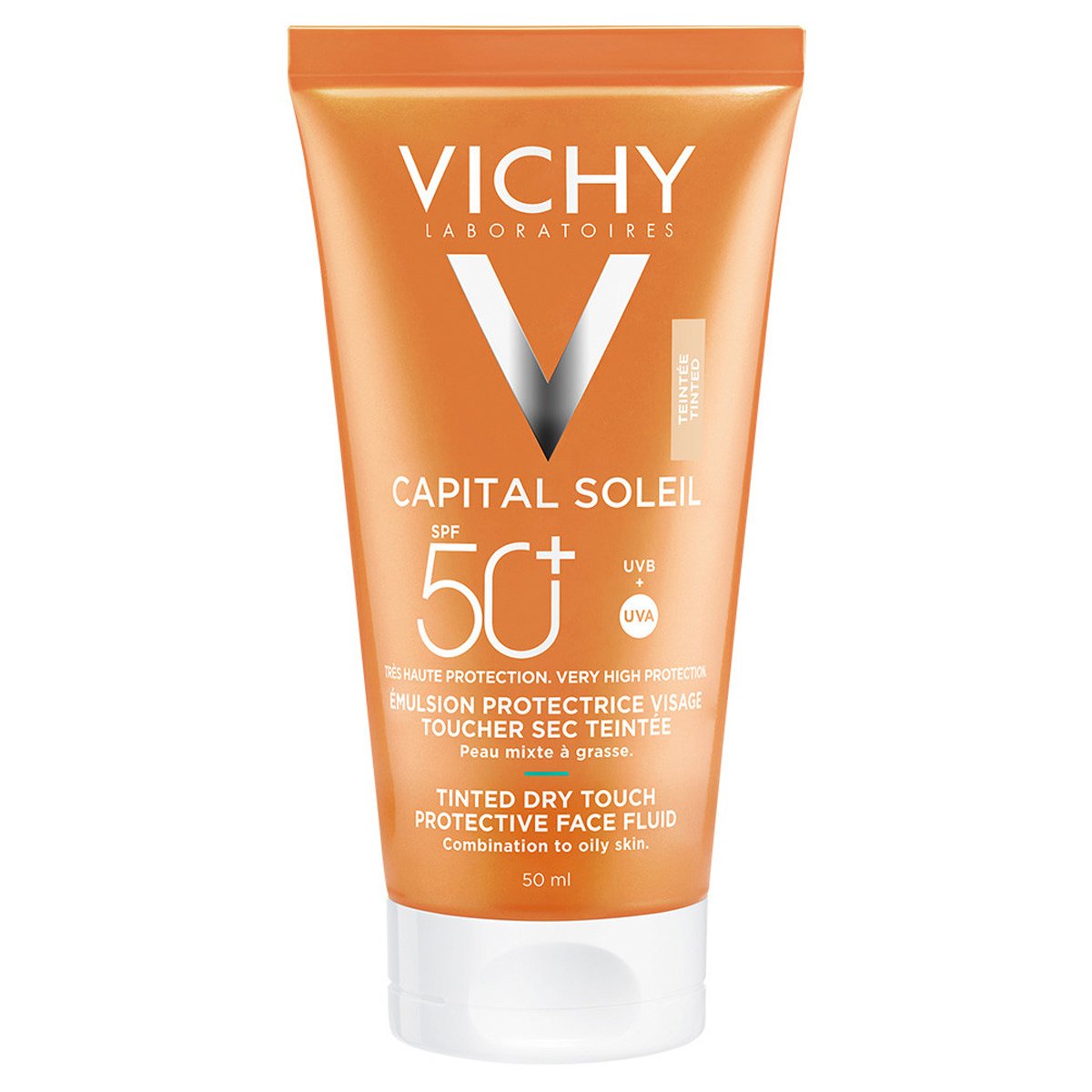 Vichy Capital Soleil Tinted Spf50, Αντηλιακή Κρέμα Προσώπου με Χρώμα & Ματ Αποτέλεσμα Υψηλής Προστασίας 50ml