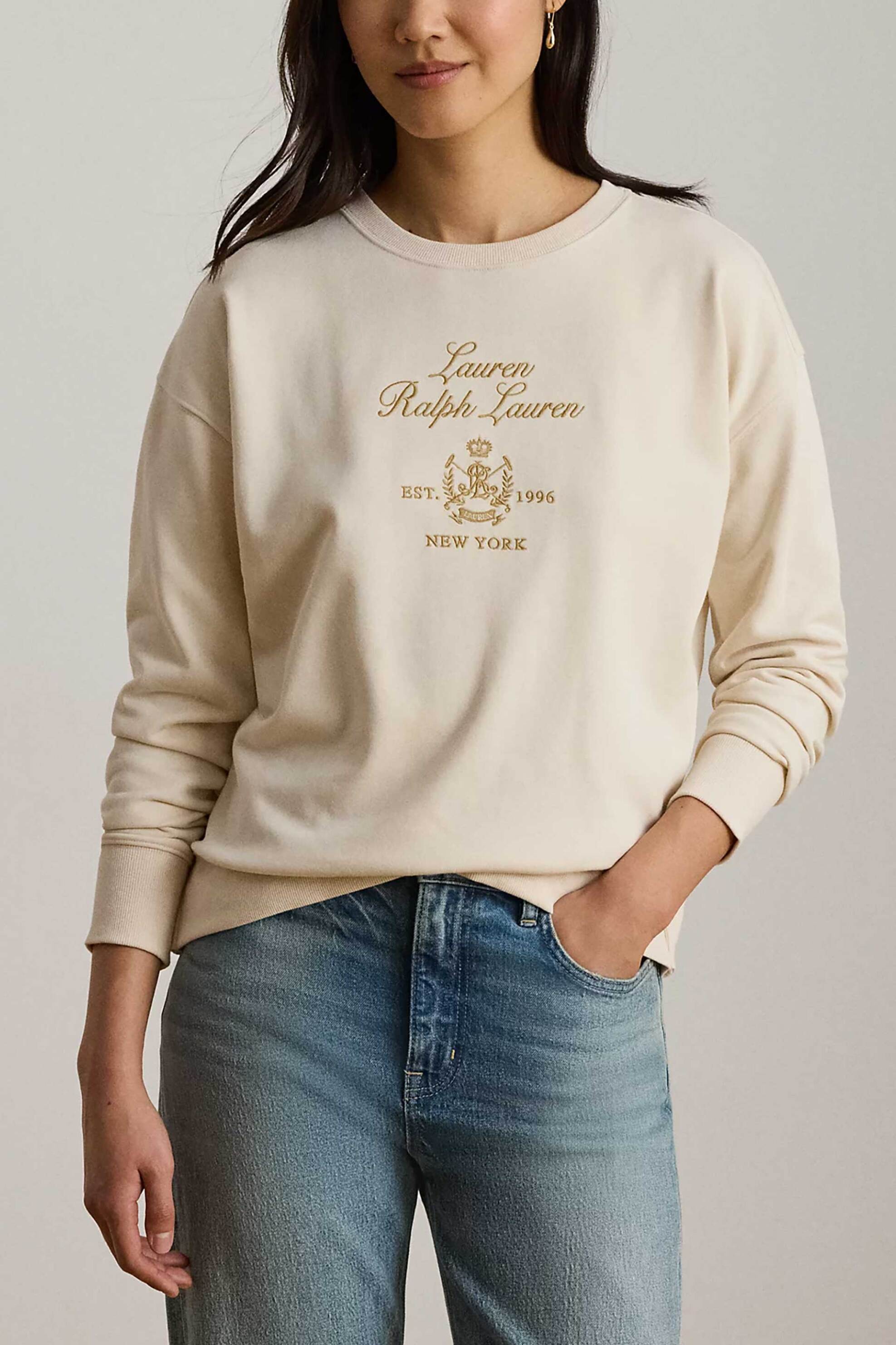 Lauren Ralph Lauren γυναικεία μπλούζα φούτερ με κέντημα Relaxed Fit