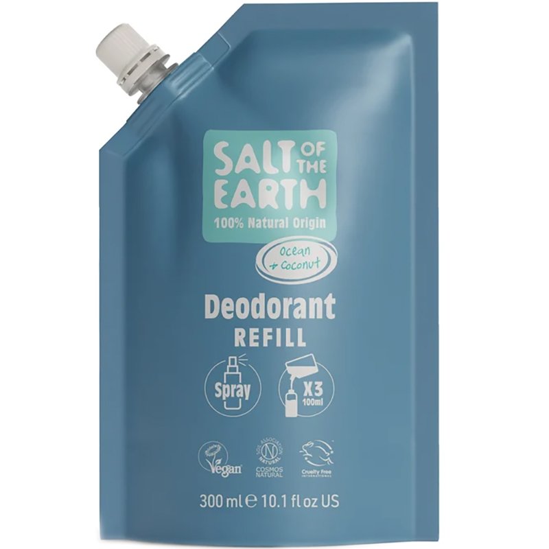 Salt Of The Earth Deodorant Spray Refill Ανταλλακτικό Αποσμητικό Φυσικής Προέλευσης με Άρωμα Ωκεανού & Καρύδας 300ml Ocean & Coconut - Refill
