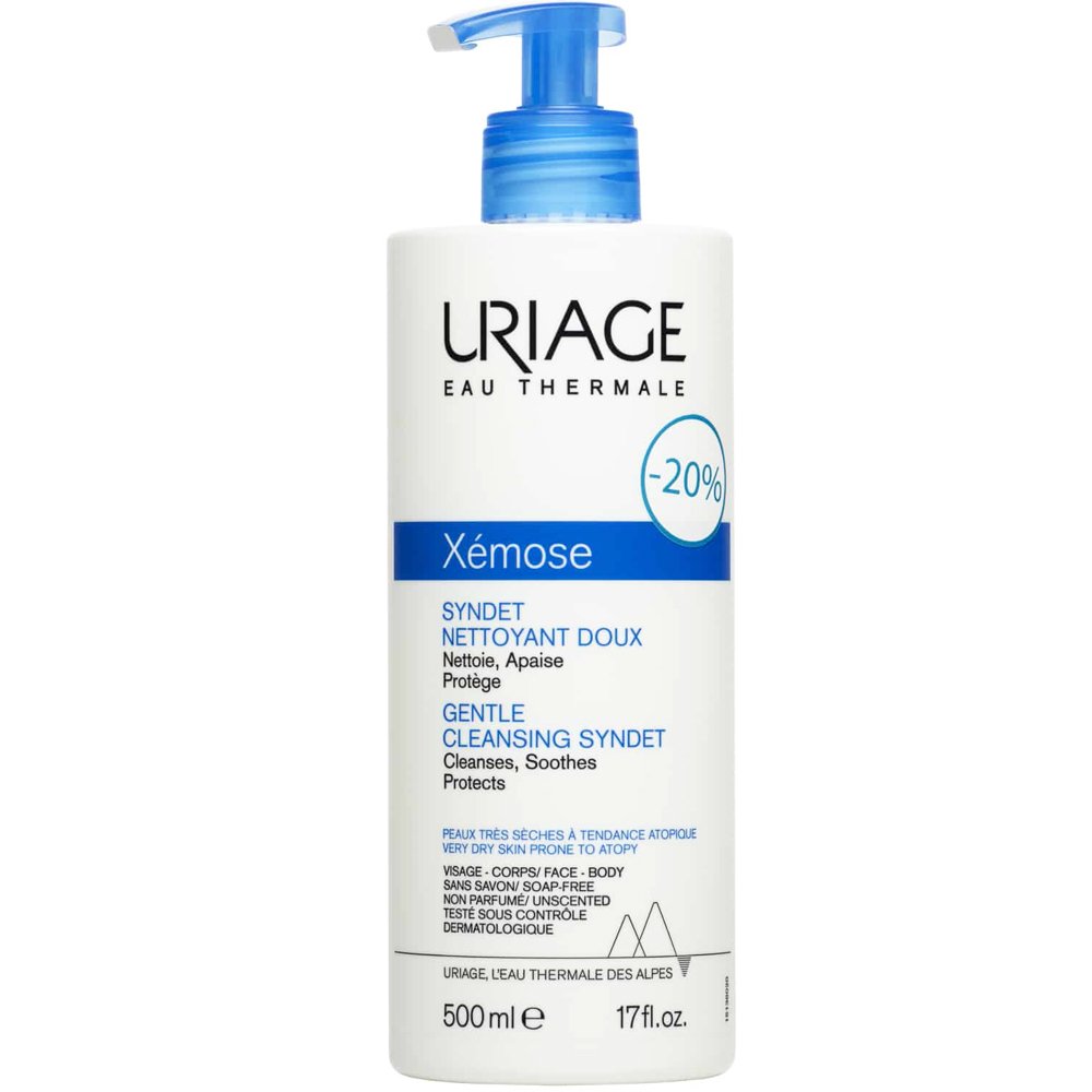 Uriage Promo Xemose Gentle Cleansing Syndet Ήπια Κρέμα Gel Καθαρισμού για Πολύ Ξηρές Επιδερμίδες με Τάση Ατοπίας με Αντλία 500ml