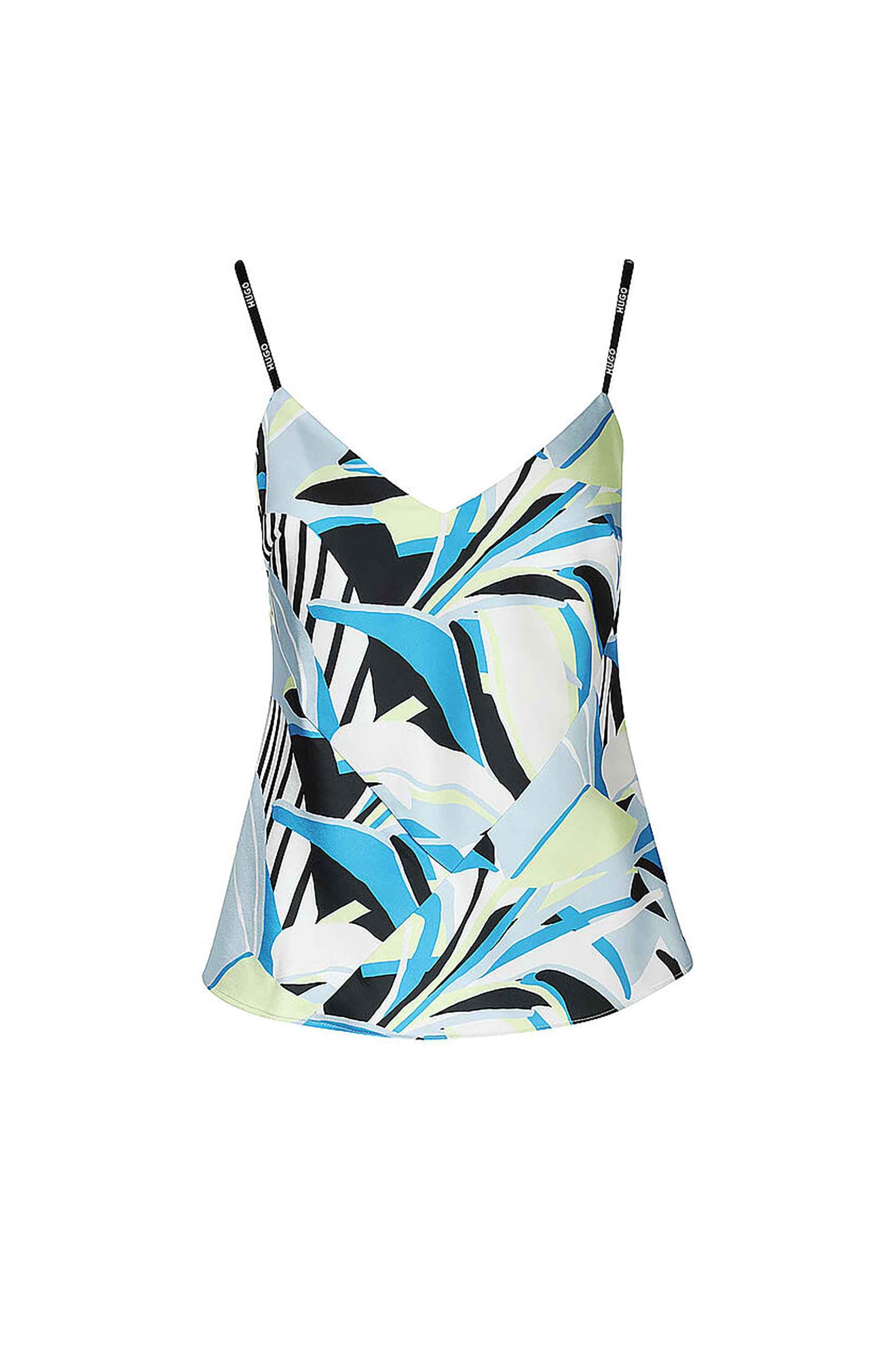 Hugo Boss γυναικείο top αμάνικο με all-over print και V λαιμόκοψη "Casrina-1" | 36