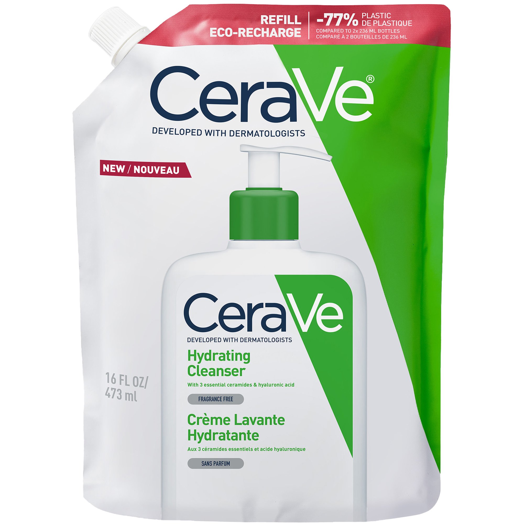 CeraVe Hydrating Cleanser Ενυδατική Μη Αφρίζουσα Κρέμα Καθαρισμού για Πρόσωπο & Σώμα Ανταλλακτικό 473ml Refill