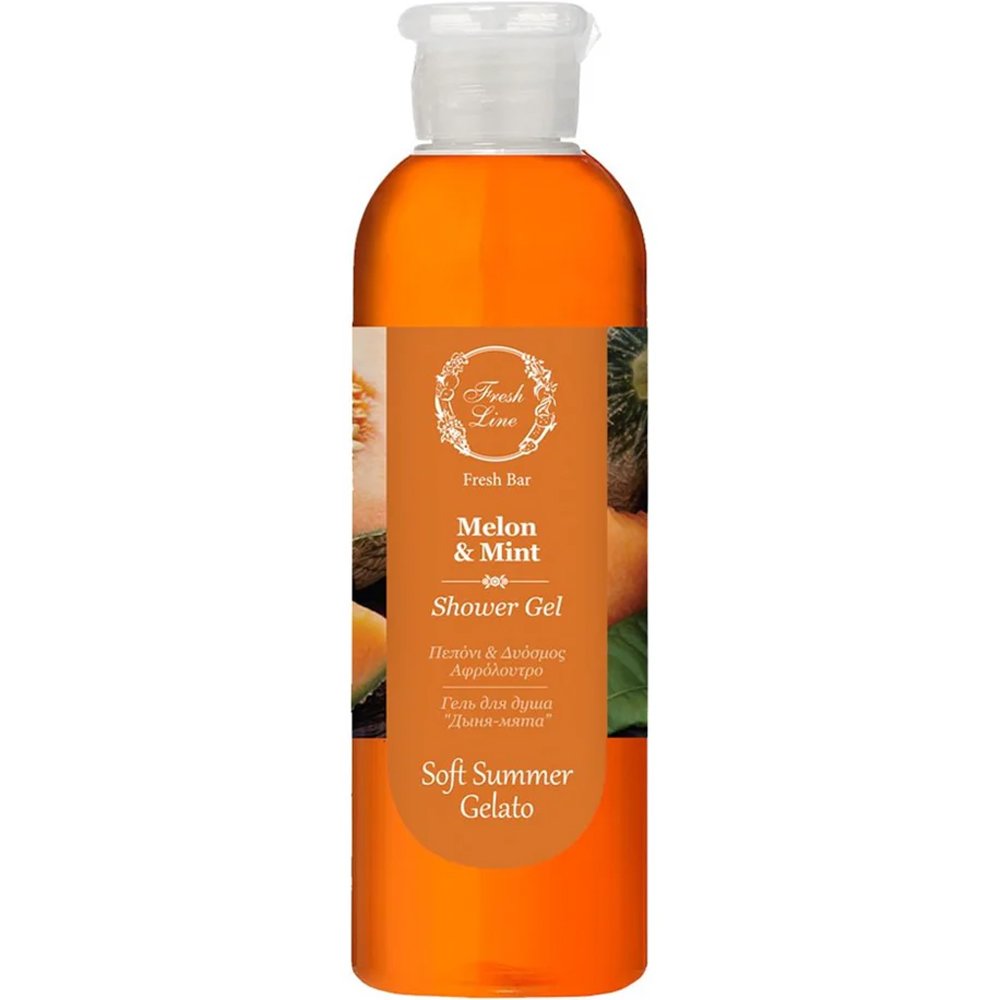 Fresh Line Fresh Bar Melon & Mint Fruity Summer Gelato Shower Gel Δροσερό & Αναζωογονητικό Αφρόλουτρο Σώματος Φυσικής Σύνθεσης με Πεπόνι & Μέντα 200ml