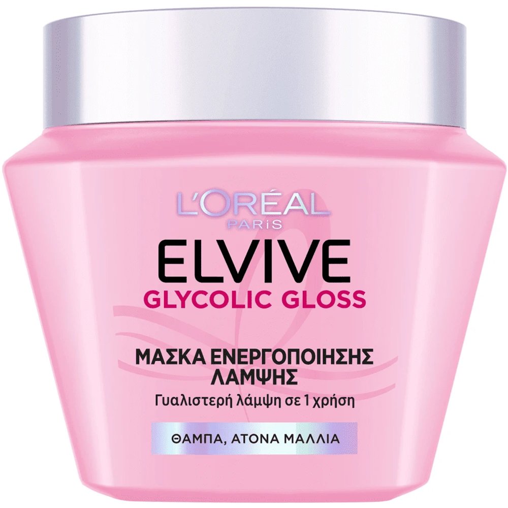L'Oreal Paris Elvive Glycolic Gloss Mask Μάσκα Ενεργοποίησης Λάμψης Κατάλληλη για Θαμπά & Άτονα Μαλλιά 300ml