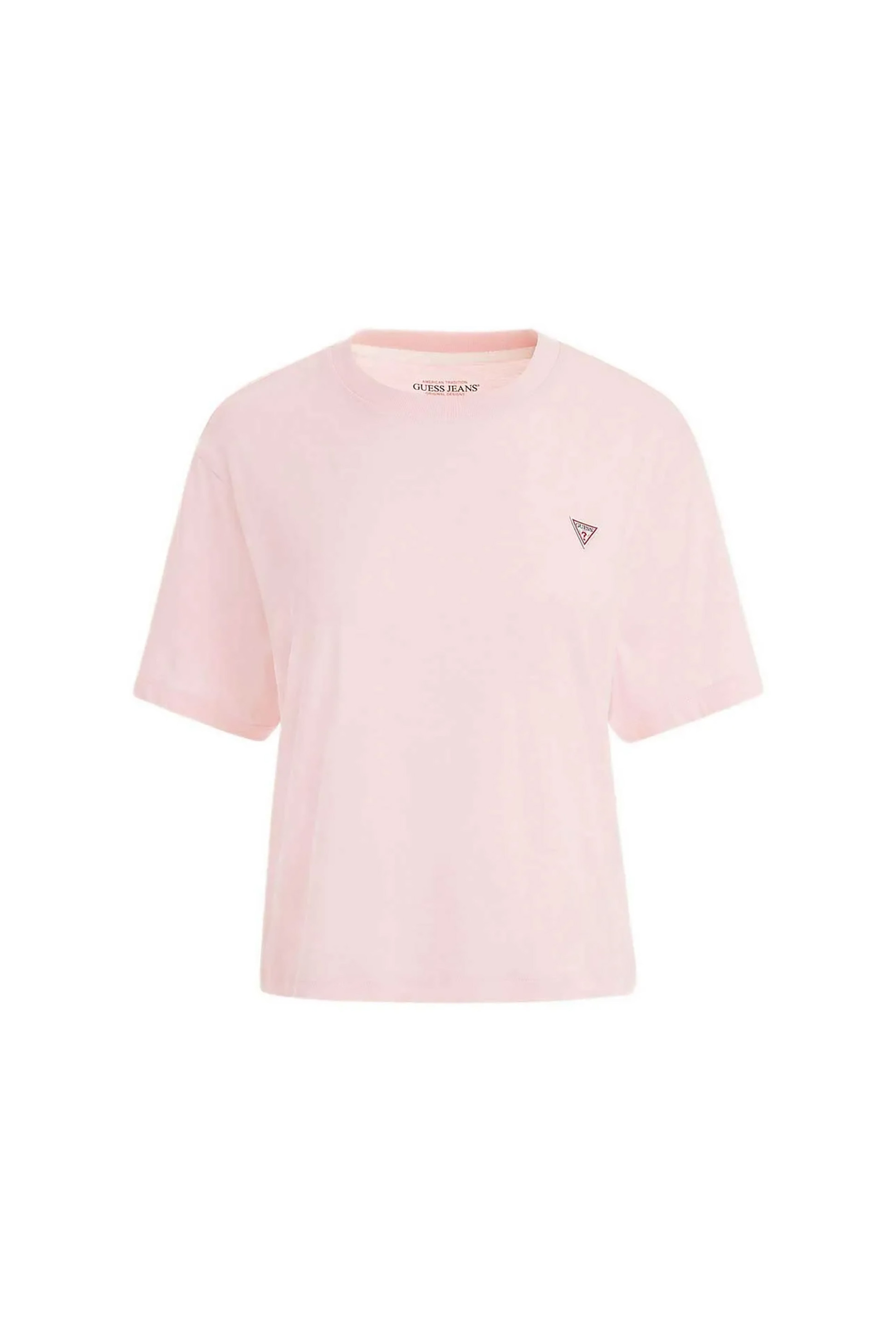 Guess γυναικείο T-shirt με τριγωνικό λογότυπο στο στήθος Boxy Fit
