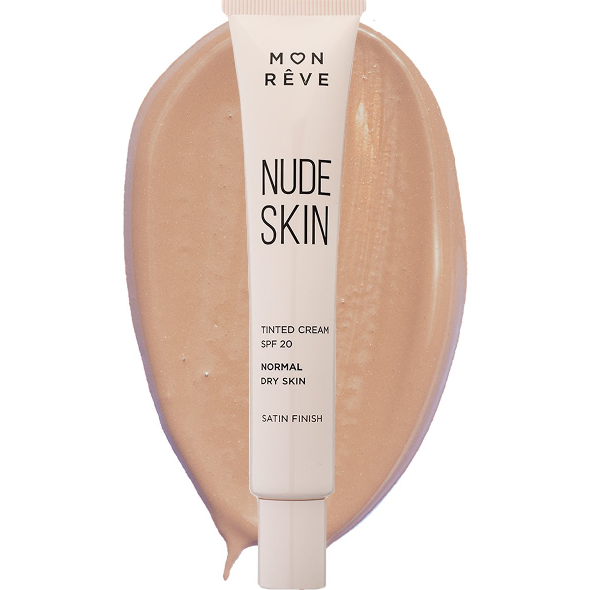 Mon Reve Nude Skin Normal to Dry Skin Satin Finish Spf20 Tinted Cream Κρέμα Προσώπου με Χρώμα Μεσαίας Προστασίας που Εξομοιώνει τον Τόνο του Δέρματος & Καλύπτει Ελαφρές Ατέλειες 30ml - No 102 Medium