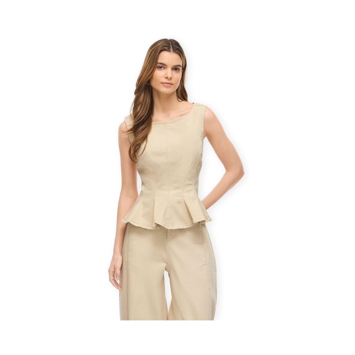 Μπλούζα Vila Top Chia Peplum - Birch