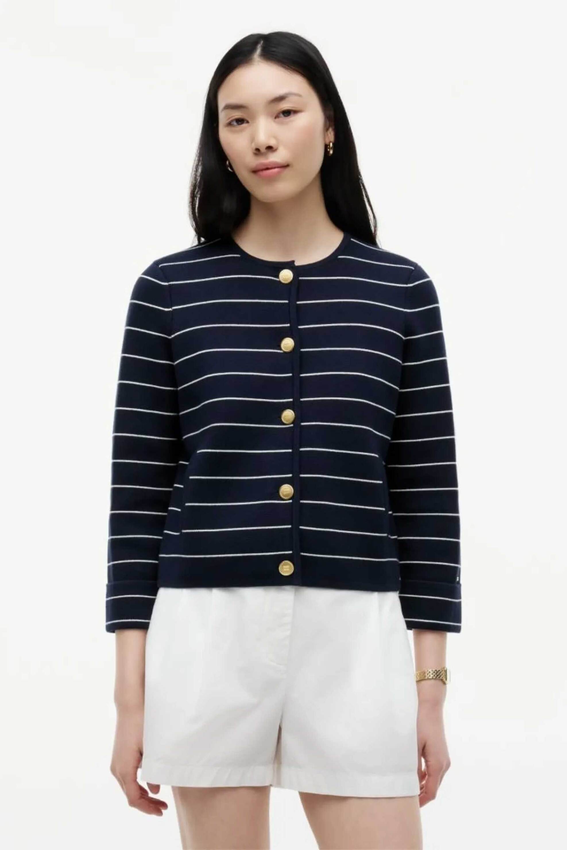 Tommy Hilfiger γυναικεία πλεκτή ζακέτα ριγέ Boxy Fit