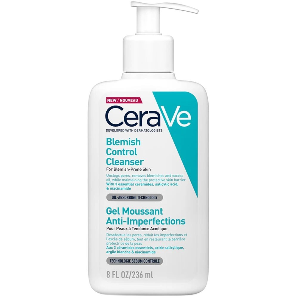 CeraVe Blemish Control Anti-Imperfections Face Cleanser Gel Ενυδατικό & Αναζωογονητικό Καθαριστικό Τζέλ Προσώπου με Σαλικυλικό Οξύ για Δέρμα με Τάση Ακμής με Αντλία 236ml