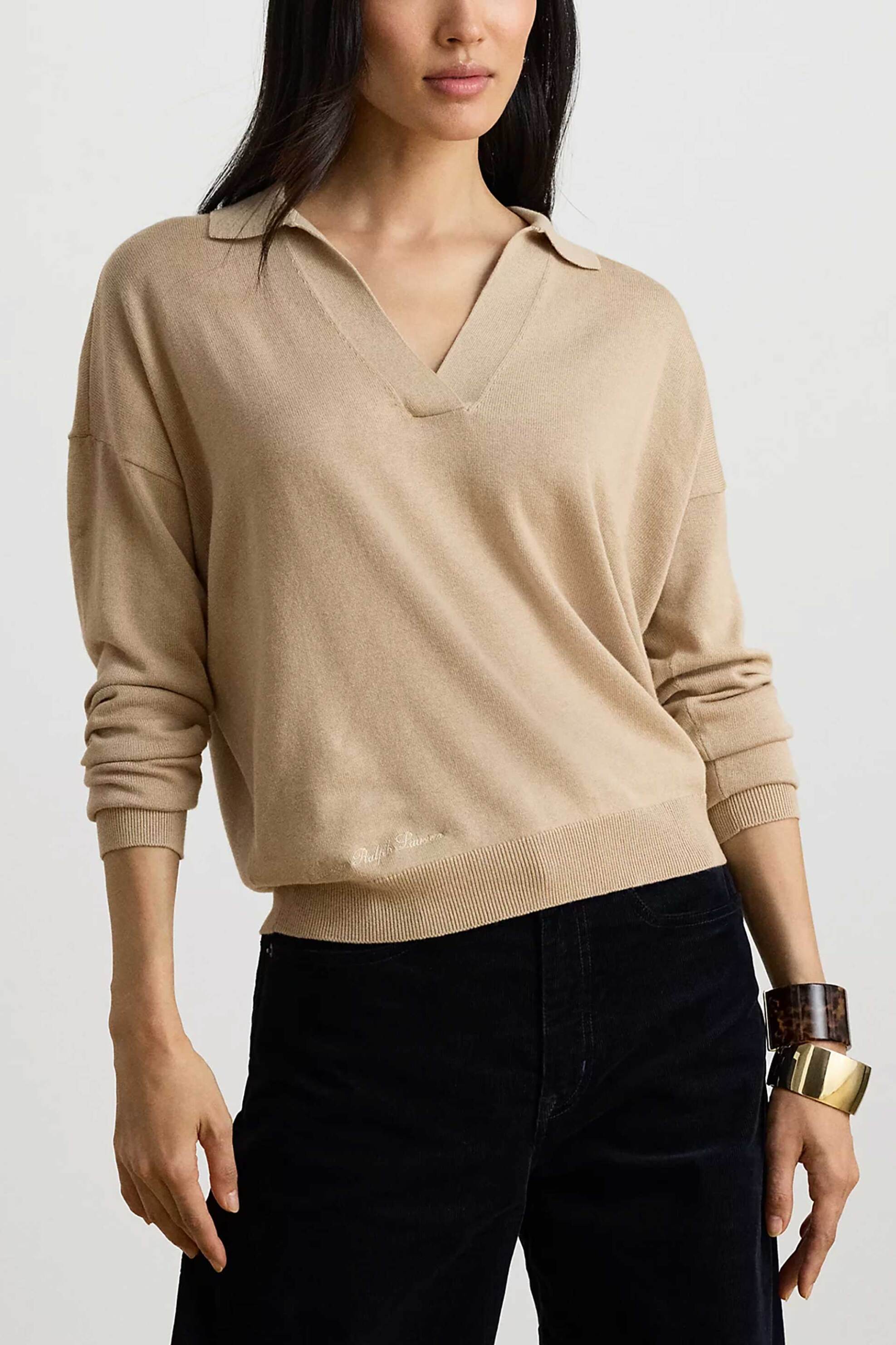 Lauren Ralph Lauren γυναικεία μπλούζα πλεκτή με πόλο γιακά
