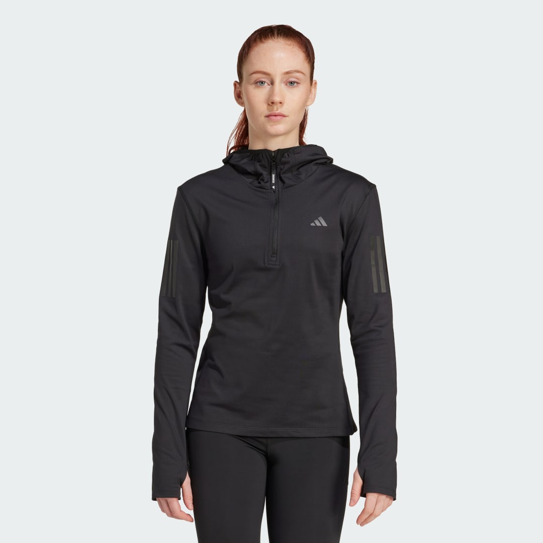 Μπλούζα Own The Run Winterized Half-Zip με κουκούλα
