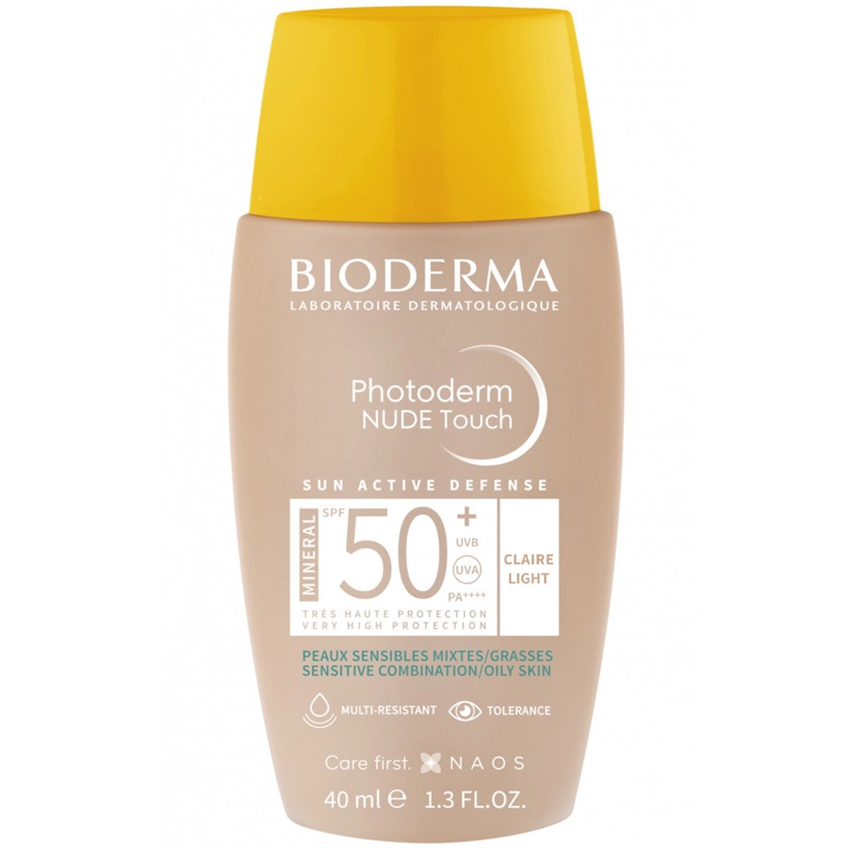 Bioderma Photoderm Nude Touch Mineral Spf50+ Αντηλιακό Προσώπου Πολύ Υψηλής Προστασίας με Χρώμα για Μικτές & Λιπαρές Επιδερμίδες 40ml - Light