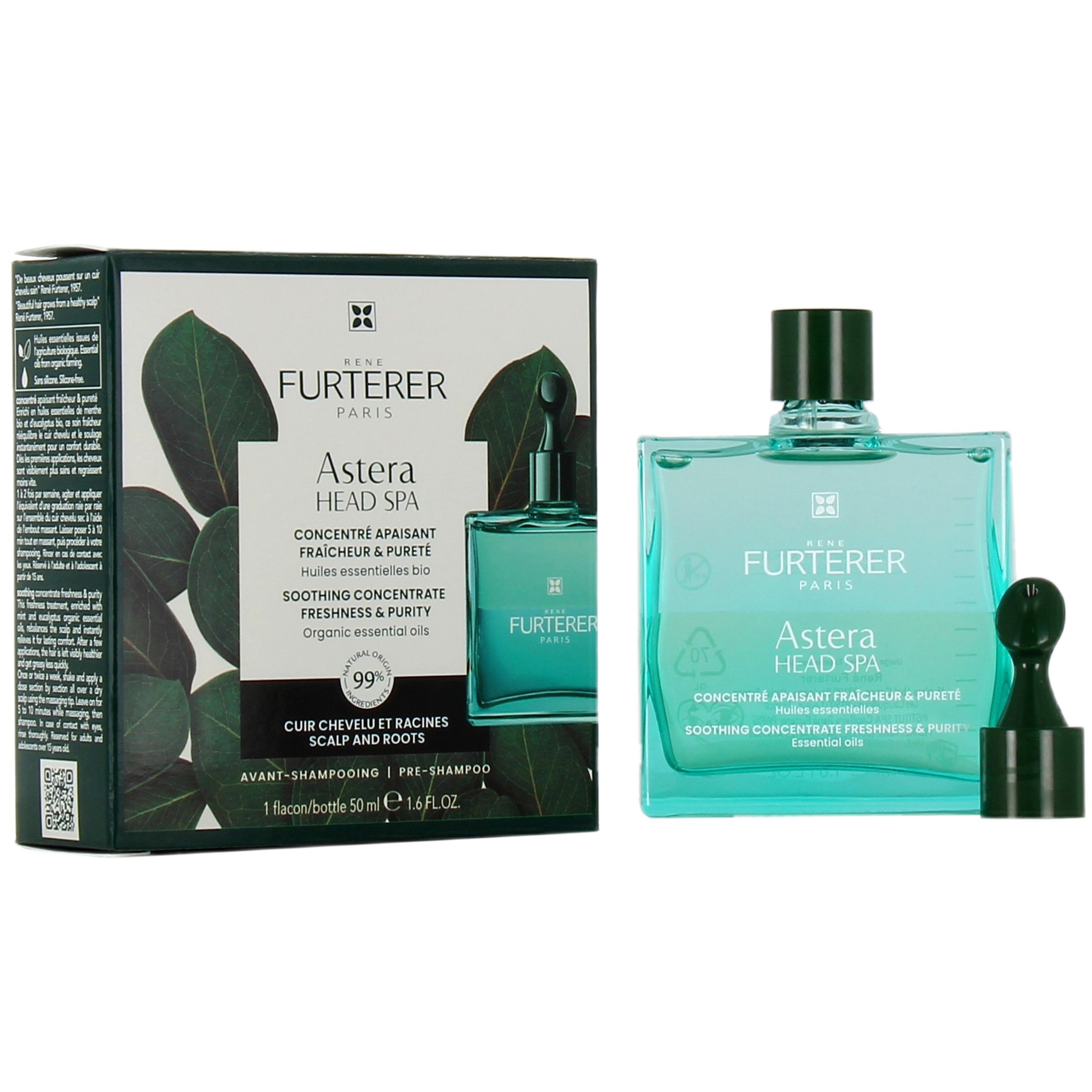 Rene Furterer Astera Head Spa Soothing Freshness Concentrate 50ml,Συμπυκνωμένος Ορός Καταπράυνσης για Ερεθισμένο Τριχωτό με Ψυχρά Αιθέρια Έλαια