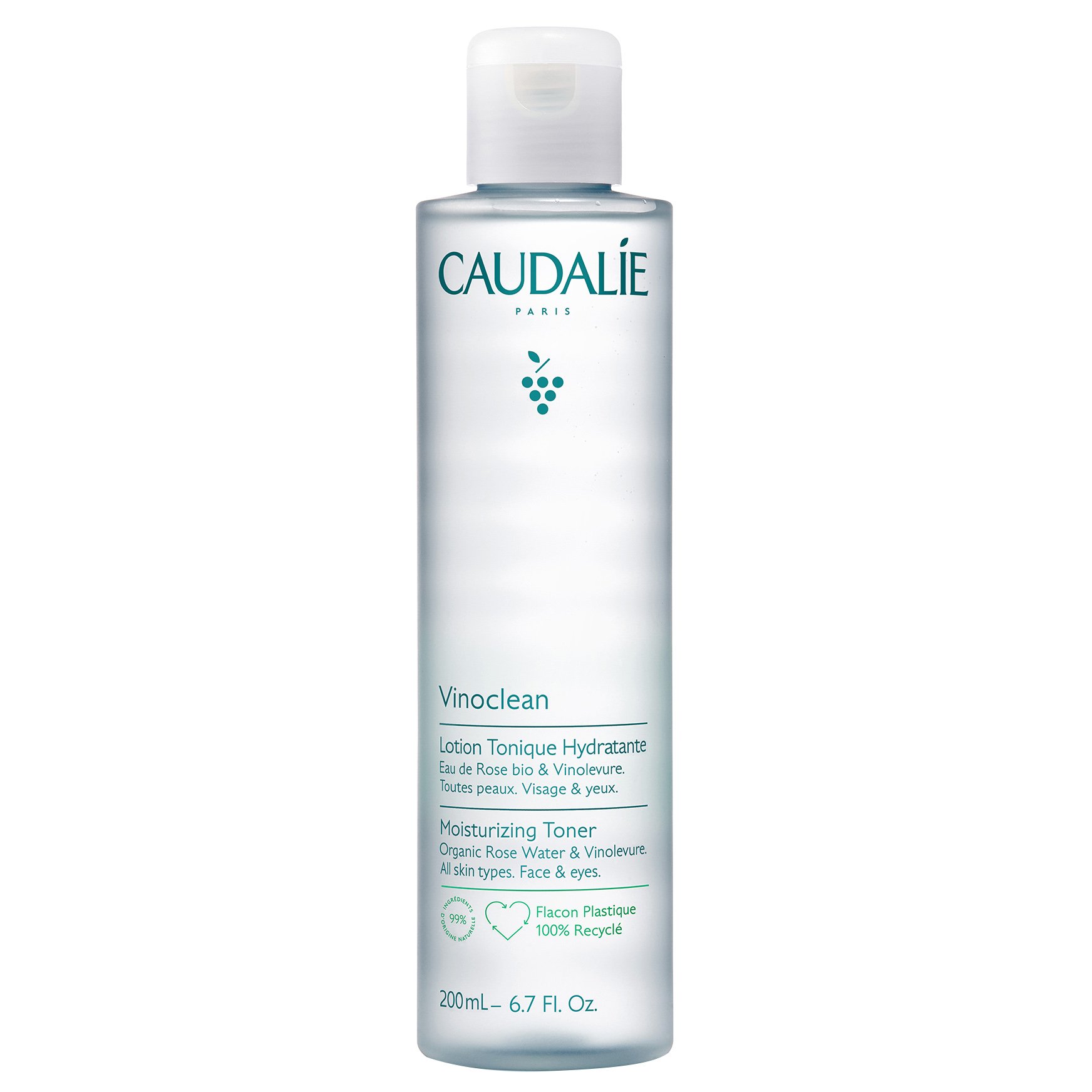 Caudalie Vinoclean Moisturizing Toner Ενυδατική Λοσιόν Καθαρισμού για Πρόσωπο & Μάτια με Βιολογικό Ροδόνερο 200ml