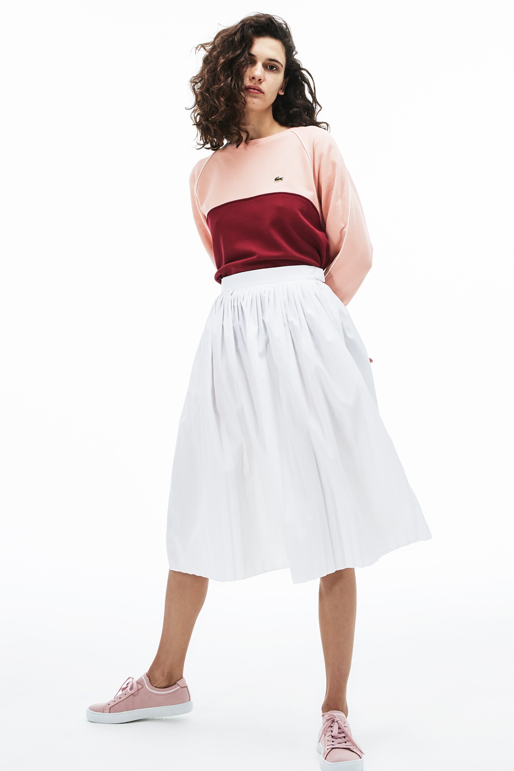 Lacoste γυναικεία midi φούστα πλισσέ μονόχρωμη