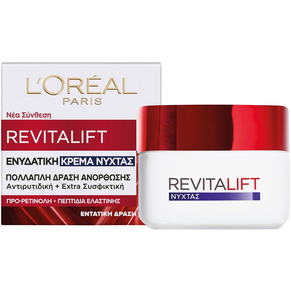 L'Oreal Paris Revitalift Night Cream Ενυδατική Κρέμα Νυκτός Προσώπου με Αντιρυτιδική & Συσφικτική Δράση 50ml