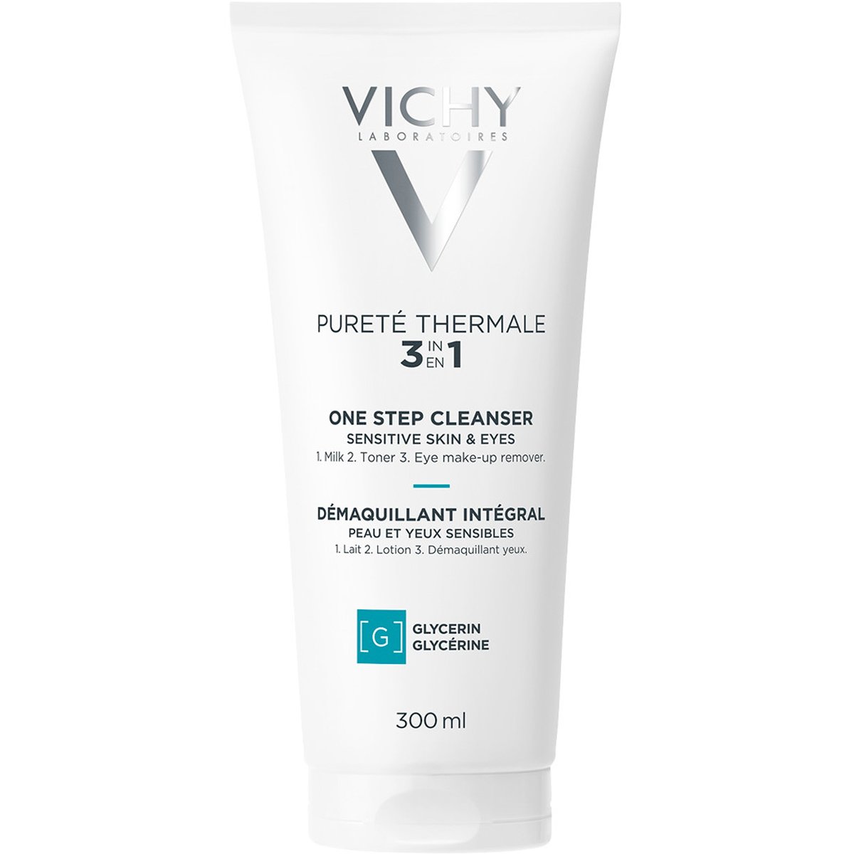 Vichy Purete Thermale 3in1 One Step Cleanser Sensitive Skin & Eyes Τονωτική Λοσιόν Προσώπου που Συνδυάζει Γαλάκτωμα & Ντεμακιγιάζ Ματιών 300ml