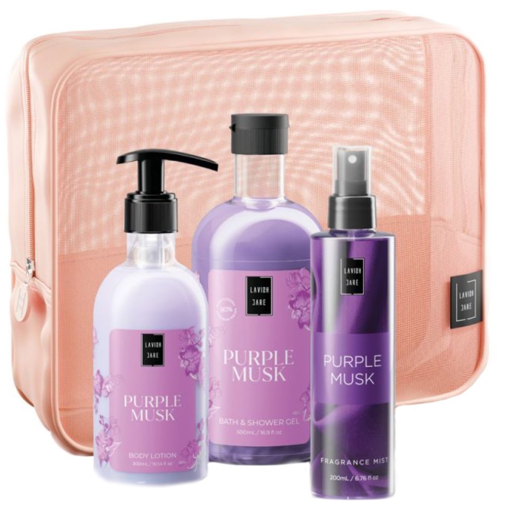 Lavish Care Promo Purple Musk Bath & Shower Gel 500ml & Body Lotion 300ml & Fragrance Mist 200ml & Νεσεσέρ 1 Τεμάχιο