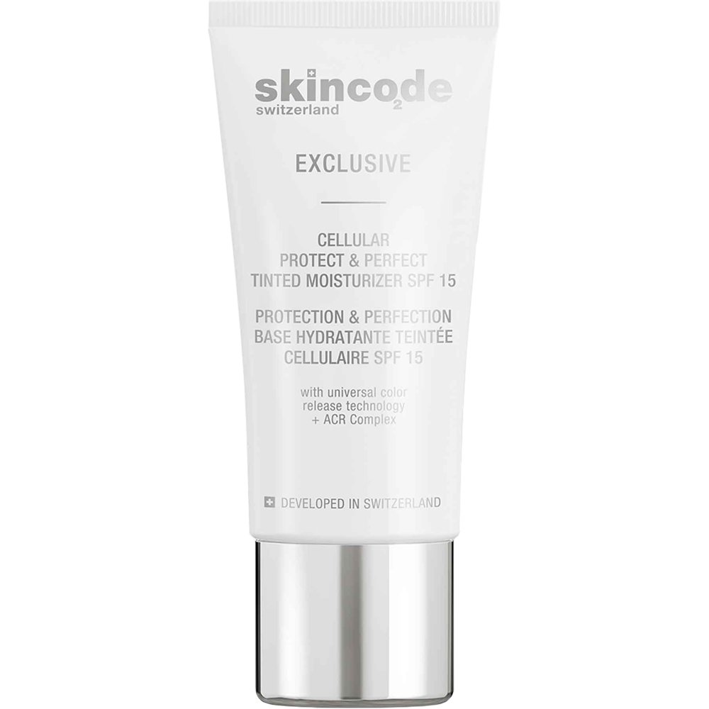 Skincode Exclusive Cellular Protect & Perfect Tinted Moisturizer Spf15 Cream Ενυδατική Αντιρυτιδική Κρέμα Προσώπου Ημέρας με Χρώμα για Επιδερμίδα Λαμπερή, Φωτεινή & Υγιή Όψη Μεσαίας Προστασίας 30ml