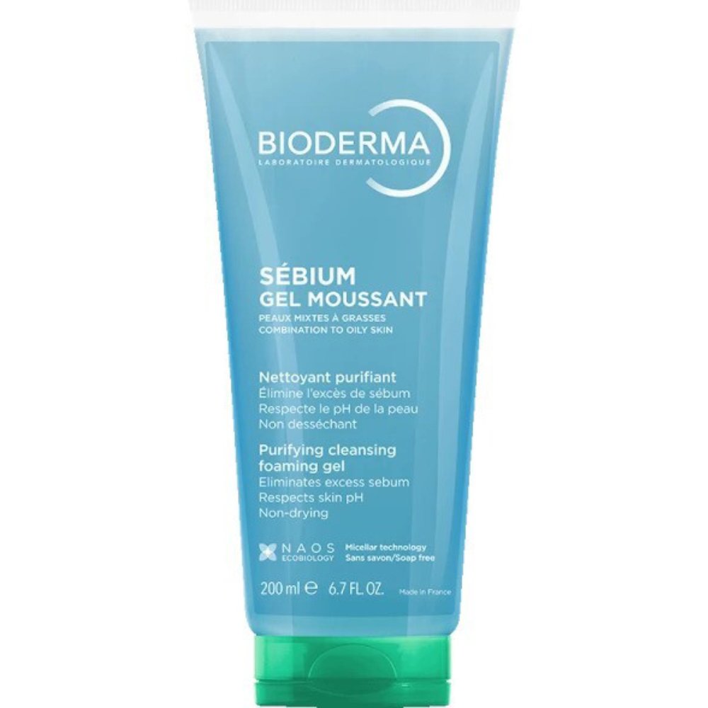 Bioderma Sebium Purifying Cleansing Foaming Gel Ενυδατικό Αφρίζον Τζέλ Καθαρισμού για Μικτές & Λιπαρές Επιδερμίδες 200ml