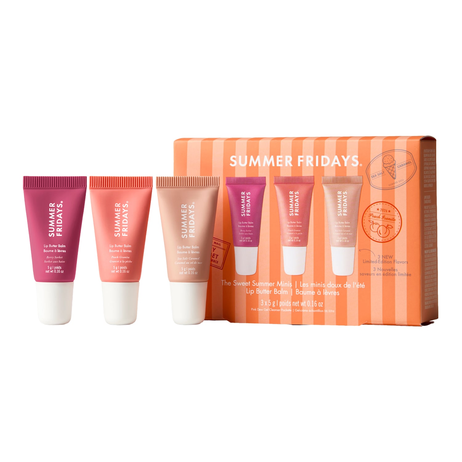 Summer Fridays - The Sweet Summer Minis - Σετ για τα χείλη Lip Butter Balm περιορισμένης έκδοσης | 3 ml