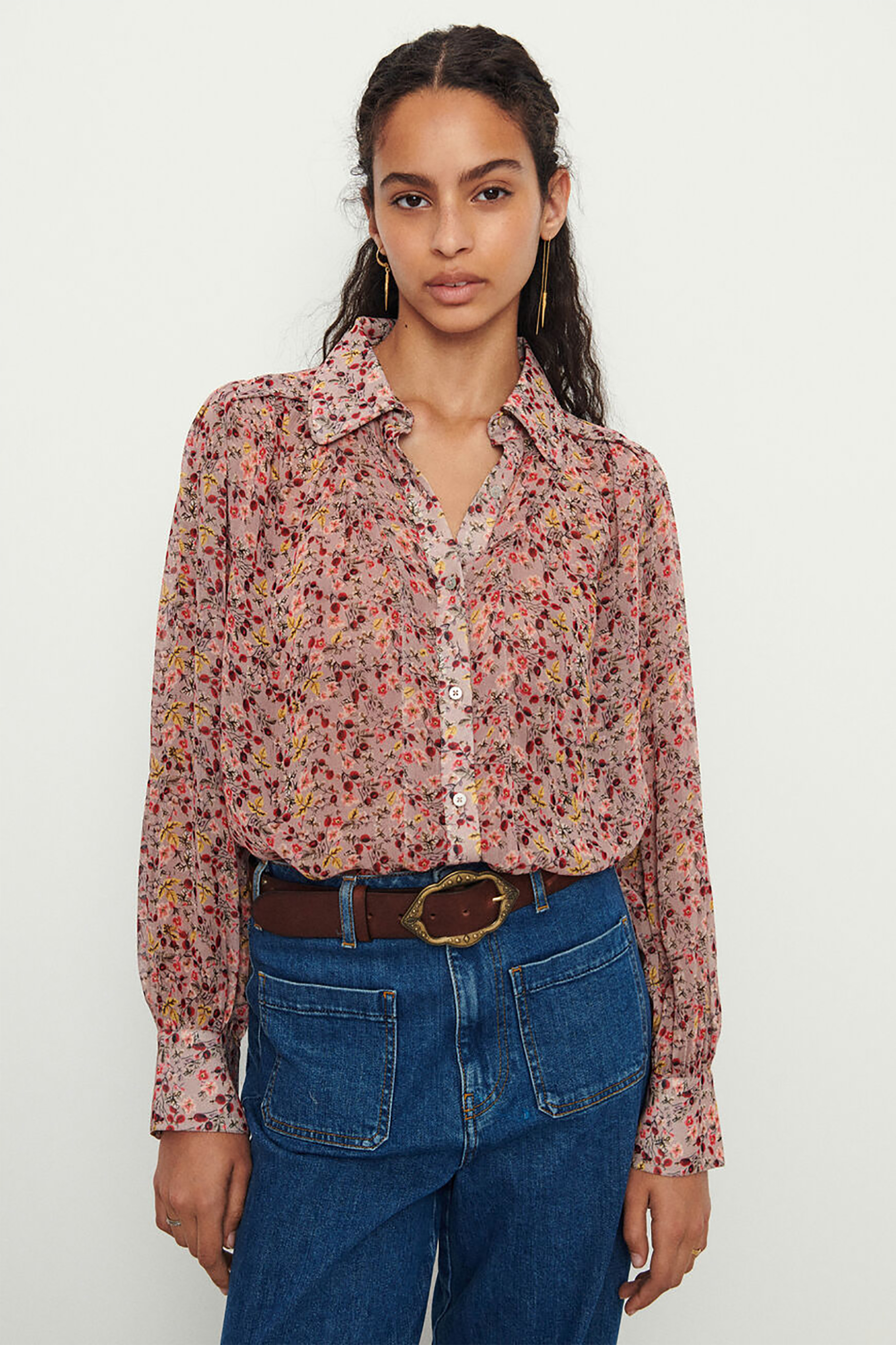 ba&sh γυναικείο πουκάμισο με floral print "Maxence"