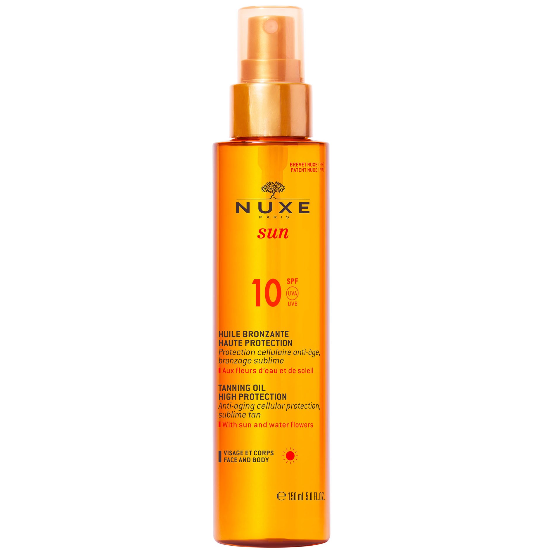 Nuxe Sun Tanning Oil - Λάδι Μαυρίσματος για Πρόσωπο & Σώμα Spf10 150ml