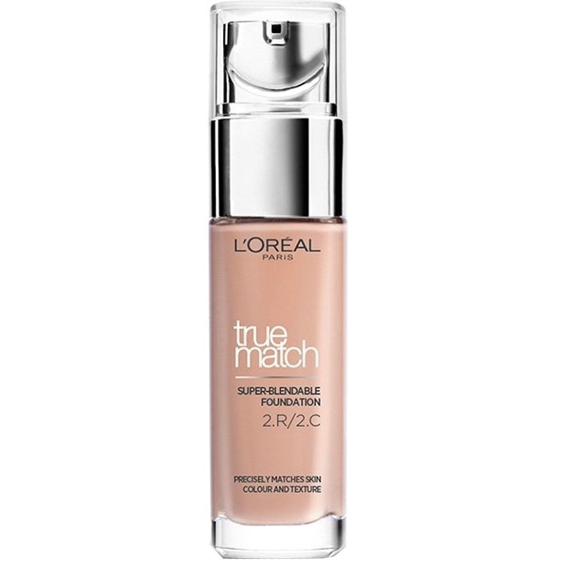 L'Oreal Paris True Match Foundation 30ml Υγρό Make up που Καλύπτει τις Ατέλειες, Περιποιείται & Φροντίζει την Επιδερμίδα - 2R Rose Vanilla