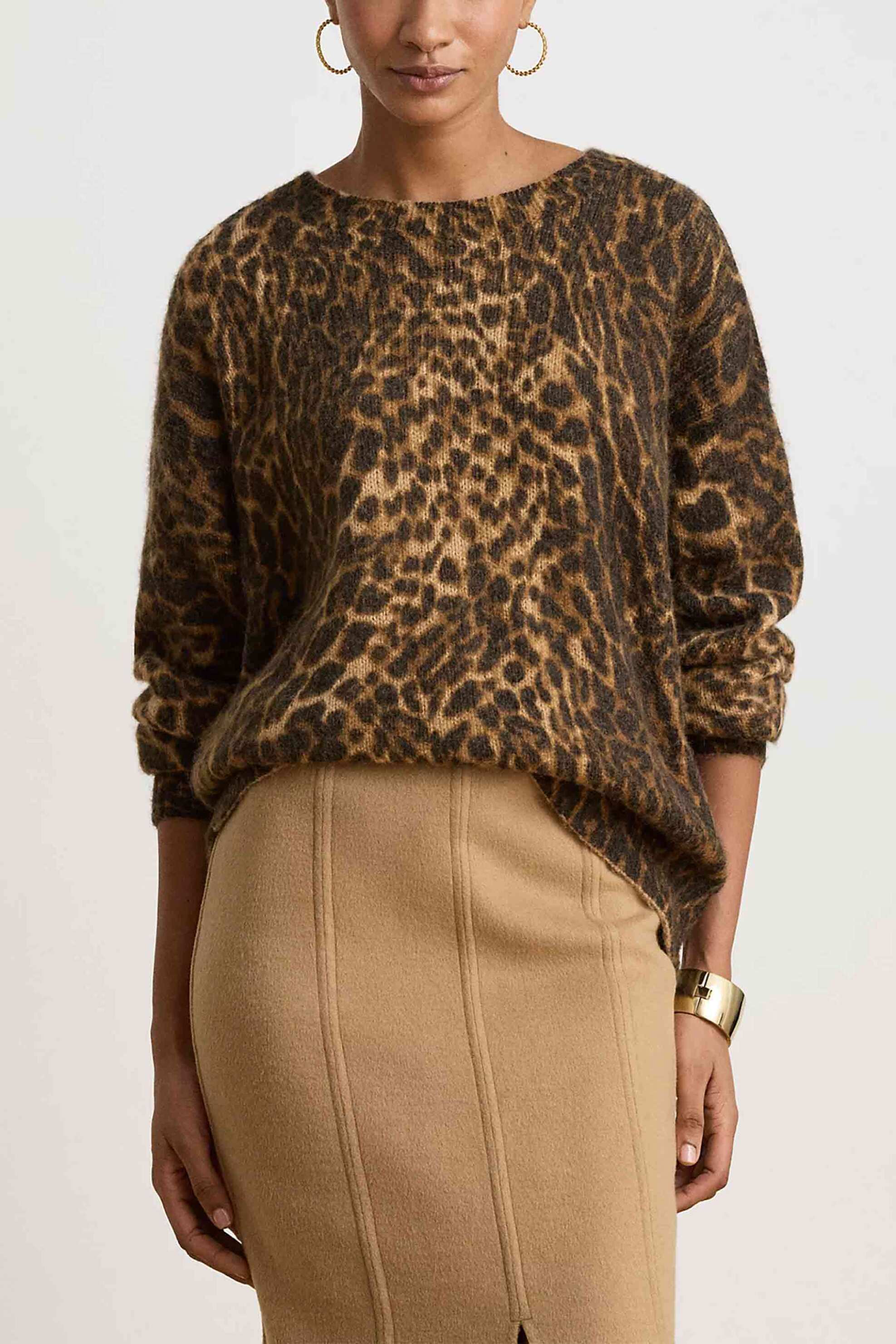 Lauren Ralph Lauren γυναικεία μπλούζα πλεκτή με animal print