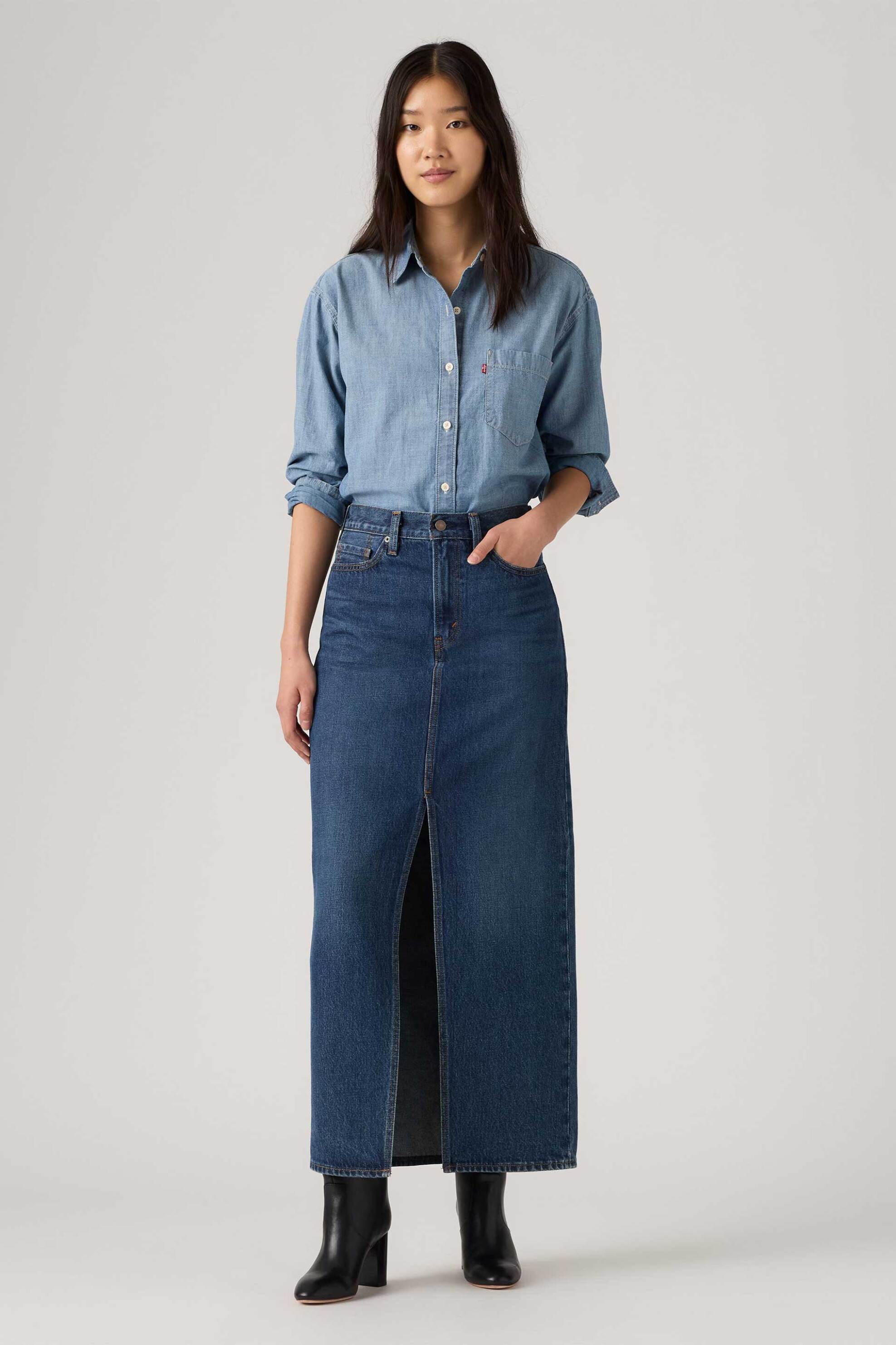 Levi's® γυναικεία denim midi φούστα πεντάτσεπη Regular Fit "Column"