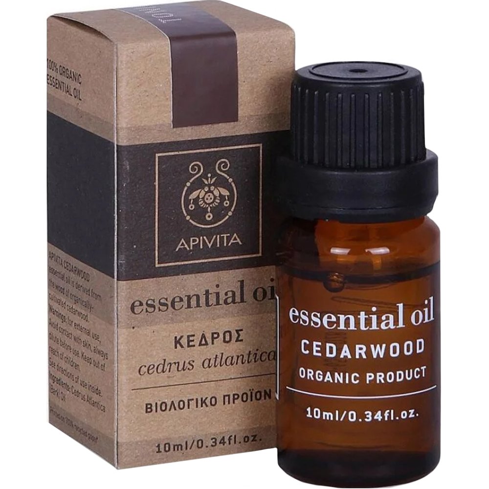 Apivita Cedarwood Essential Oil Πολυχρηστικό Αιθέριο Έλαιο Αρωματοθεραπείας από Κέδρο με Αναζωογονητικές & Καταπραϋντικές  Ιδιότητες 10ml