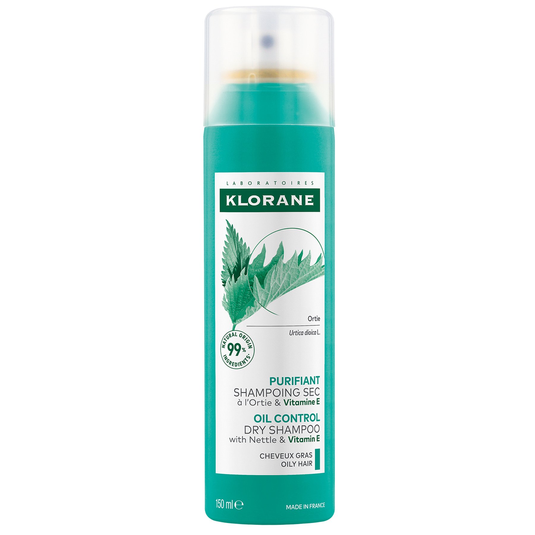 Klorane Oil Control Nettle & Vitamin E Dry Shampoo Ξηρό Σαμπουάν με Τσουκνίδα & Βιταμίνη Ε για Λιπαρά Μαλλιά 150ml