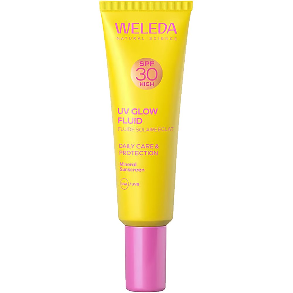 Weleda UV Glow Spf30 Fluid Αντηλιακό Γαλάκτωμα Προσώπου Υψηλής Προστασίας με Μεταλλικά Φίλτρα & Έλαιο Moringa 30ml