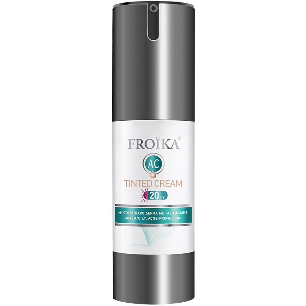 Froika AC Tinted Cream Spf20 Επικαλυπτική Κρέμα Προσώπου με Χρώμα Μεσαίας Προστασίας για Λιπαρό, Μικτό δέρμα με Τάση Ακμής 30ml