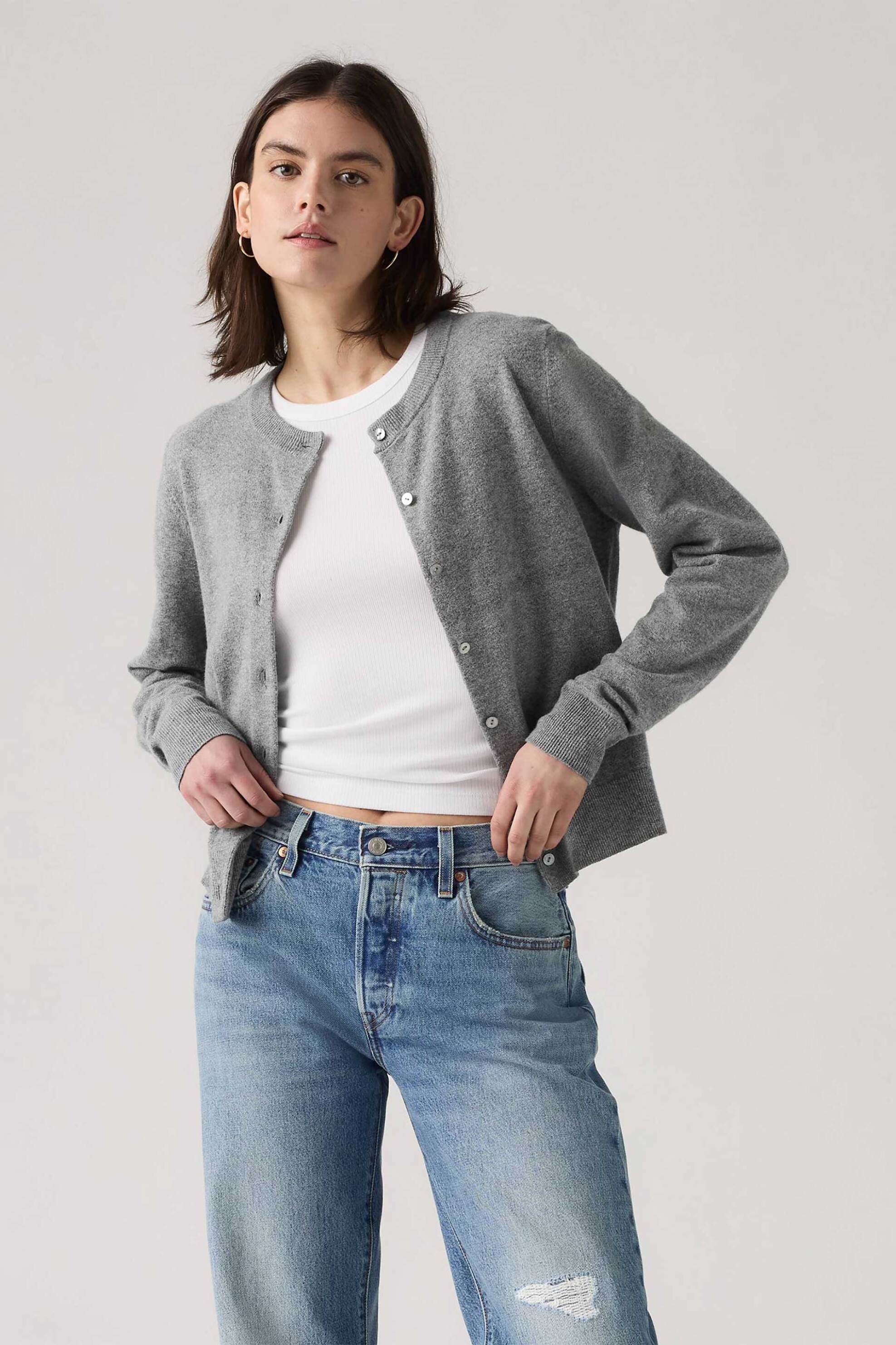 Levi's® γυναικεία πλεκτή ζακέτα μονόχρωμη Standard Fit "Tara"