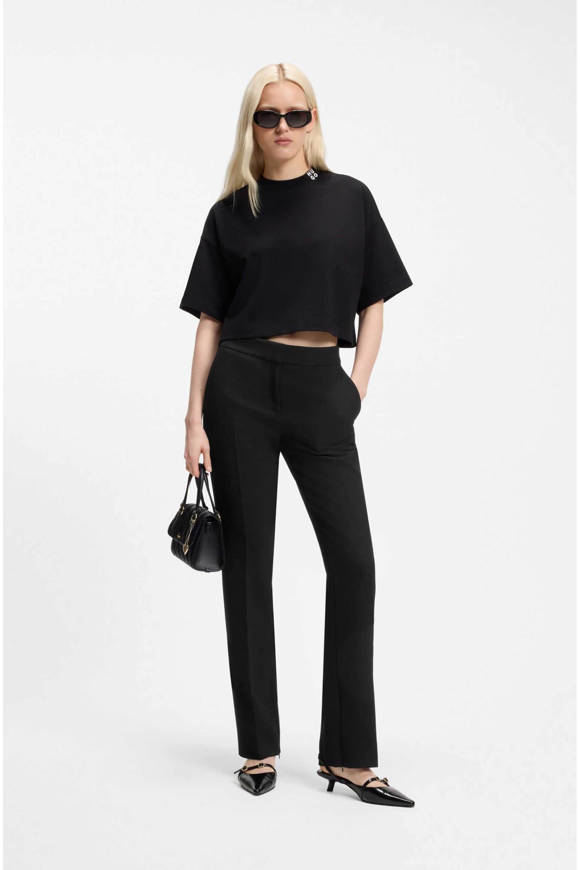 Hugo γυναικείο παντελόνι μονόχρωμο Slim Fit "Hedise"